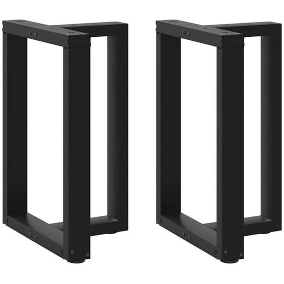 Pieds de table à manger en T, 2 pièces, noir, 60 x 35 x (72-73) cm, acier