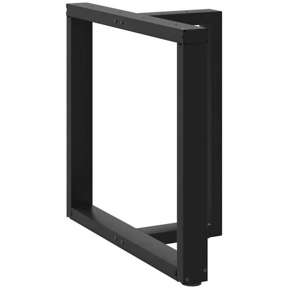 Pieds de table à manger en T, 2 pièces, noir, 70 x 35 x (72-73) cm, acier