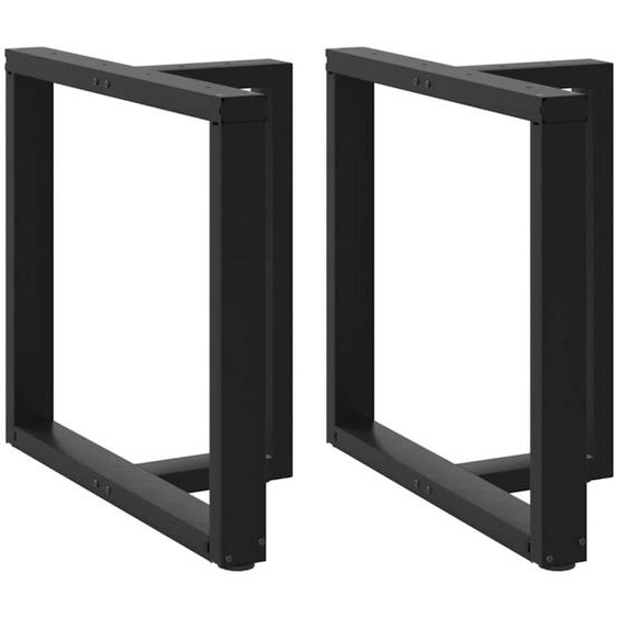 Pieds de table à manger en T, 2 pièces, noir, 80 x 35 x (72-73) cm, acier