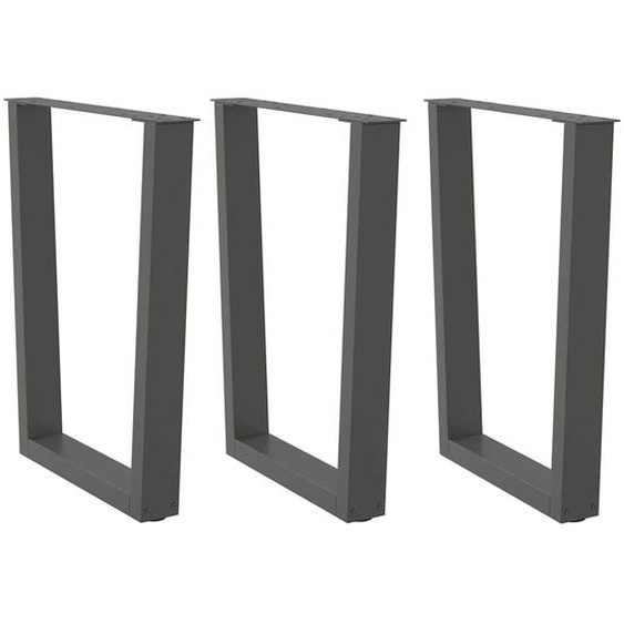 Pieds de table à manger en V 3 pièces Anthracite 70 x (72-73,3) cm Acier