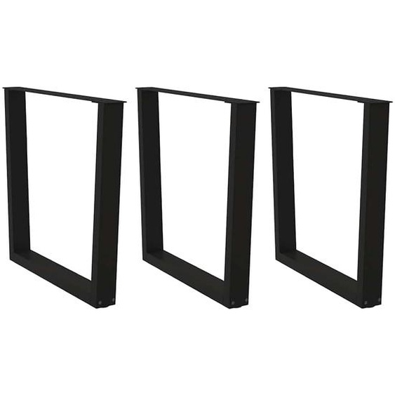 Pieds de table à manger en V 3 pièces Noir 90 x (72-73,3) cm Acier