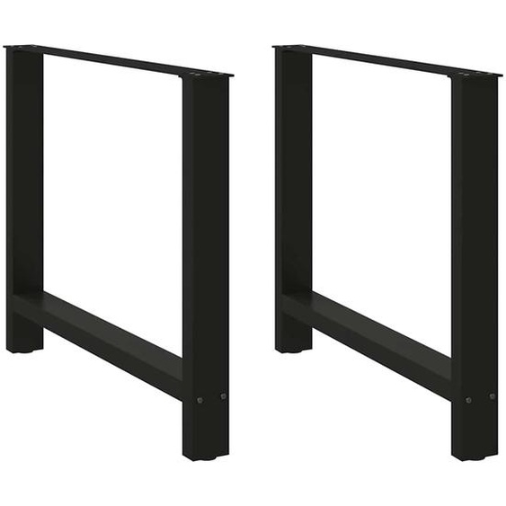 Pieds de table à manger Noir 2 pièces 100x(72-73) cm Acier