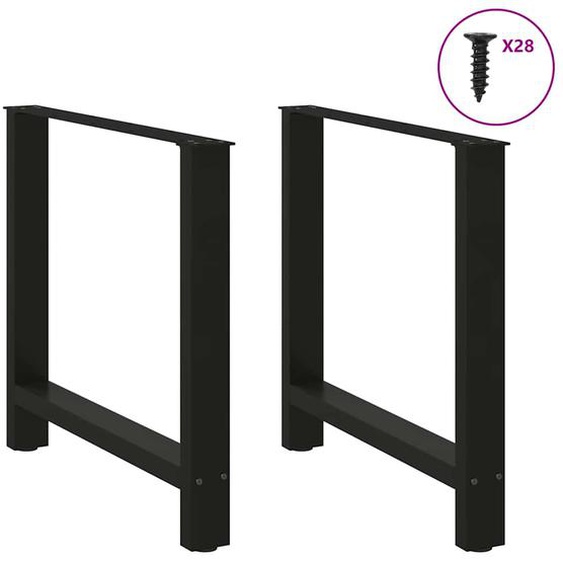 Pieds de table à manger Noir 2 pièces 70 x (72-73) cm Acier