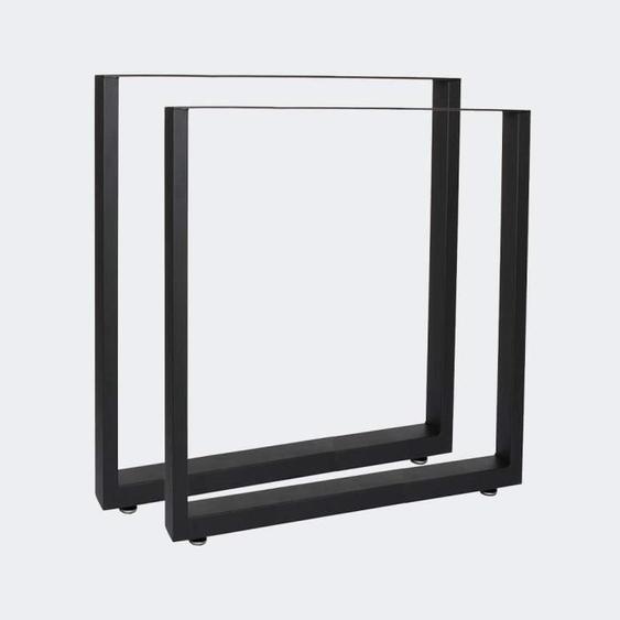Pieds de Table - A859 - Profil carré 60x72cm - Revêtement en Poudre Noir