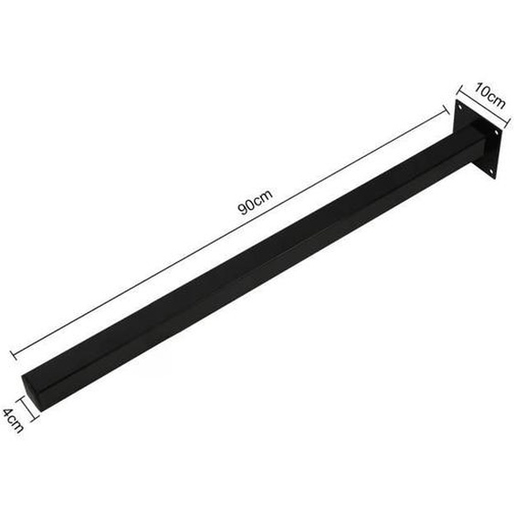 Pieds de table AGNESG - Lot de 4 - Hauteur 90cm - Métal noir - Capacité de charge 150kg