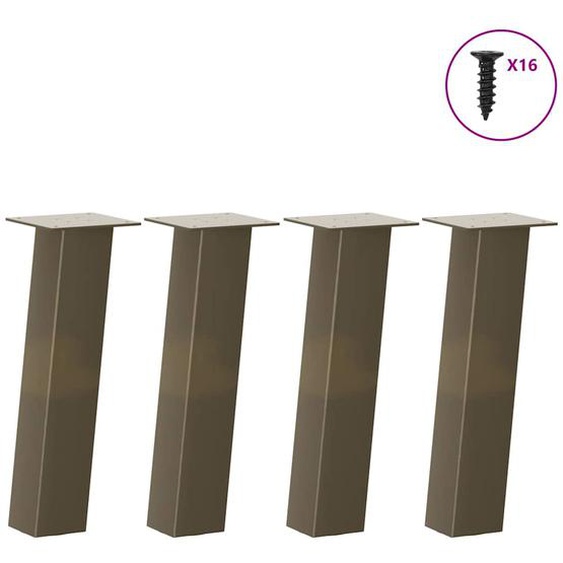 Pieds de table basse 4 pièces Acier naturel 42 cm Acier