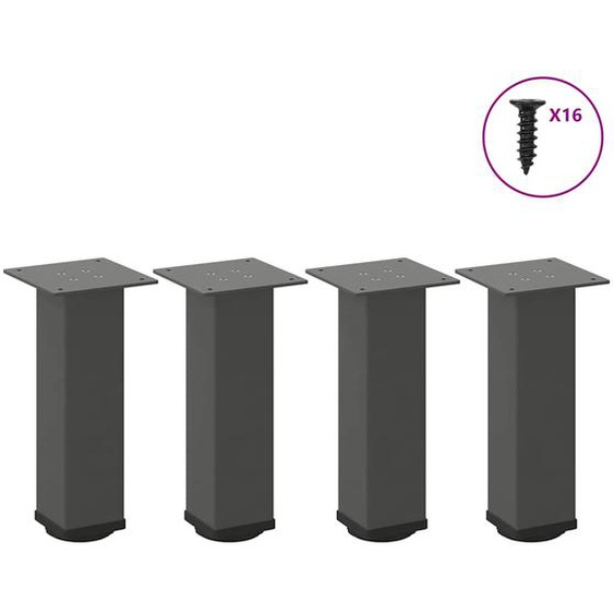 Pieds de table basse 4 pièces Anthracite 42-44 cm Acier