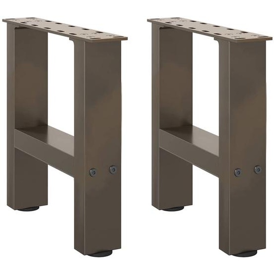 Pieds de table basse en acier naturel 2 pièces 30 x (30-31) cm