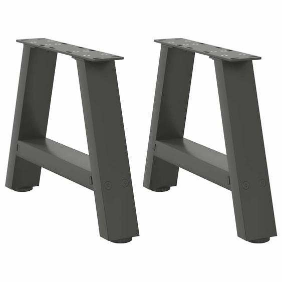 Pieds de table basse en forme de A 2 pièces Anthracite 30 x (30-31) cm Acier