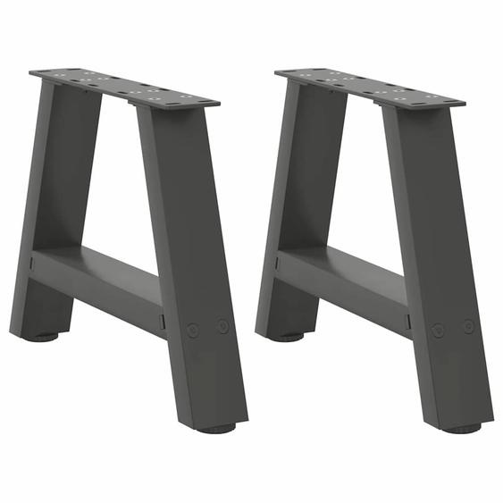 Pieds de table basse en forme de A 2 pièces Anthracite 40 x (30-31) cm Acier