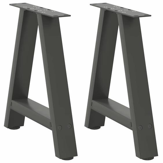 Pieds de table basse en forme de A 2 pièces Anthracite 50 x (42-43) cm Acier