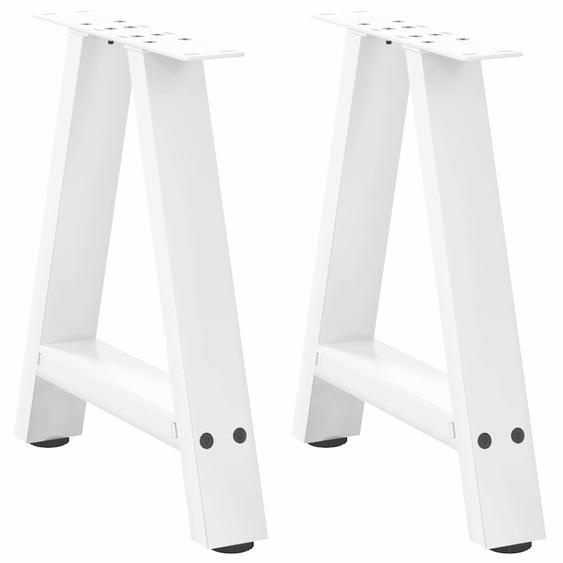 Pieds de table basse en forme de A, 2 pièces, blanc, 38 x (42-43) cm, acier