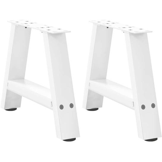 Pieds de table basse en forme de A, 2 pièces, blanc, 40 x (30-31) cm, acier