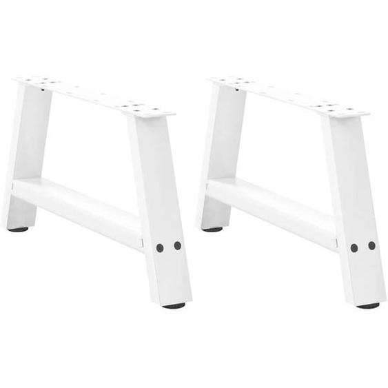 Pieds de table basse en forme de A, 2 pièces, blanc, 60 x (30-31) cm, acier
