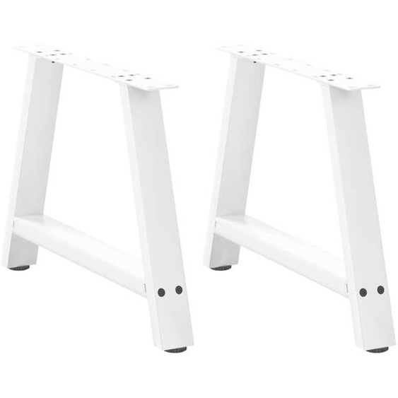 Pieds de table basse en forme de A, 2 pièces, blanc, 60 x (42-43) cm, acier