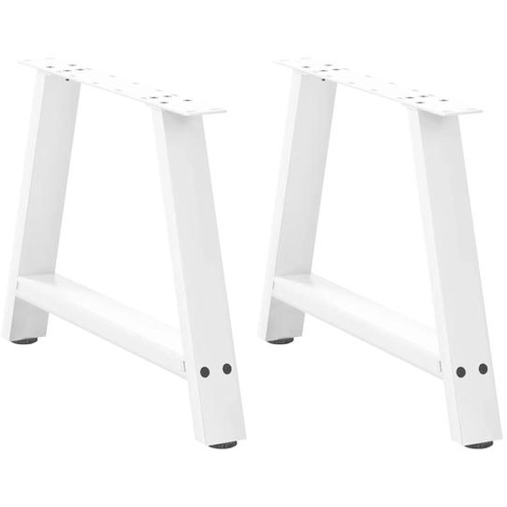 Pieds de table basse en forme de A 2 pièces Blanc 70 x (42-43) cm Acier