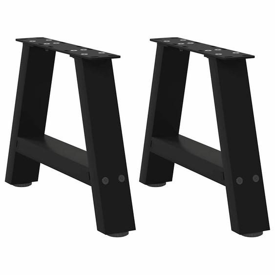 Pieds de table basse en forme de A, 2 pièces, noir, 50 x (30-31) cm, acier