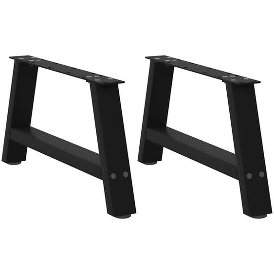 Pieds de table basse en forme de A, 2 pièces, noir, 60 x (30-31) cm, acier