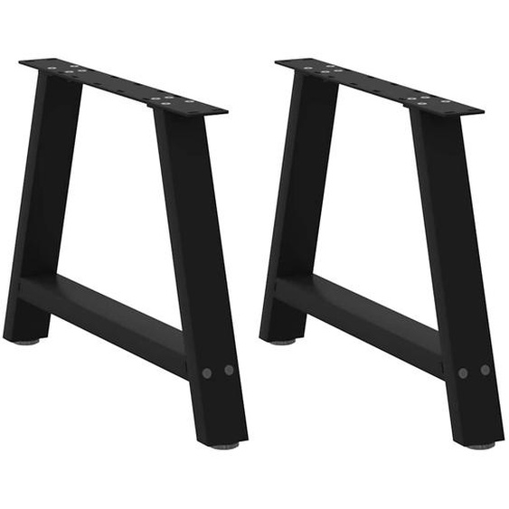 Pieds de table basse en forme de A, 2 pièces, noir, 70 x (42-43) cm, acier