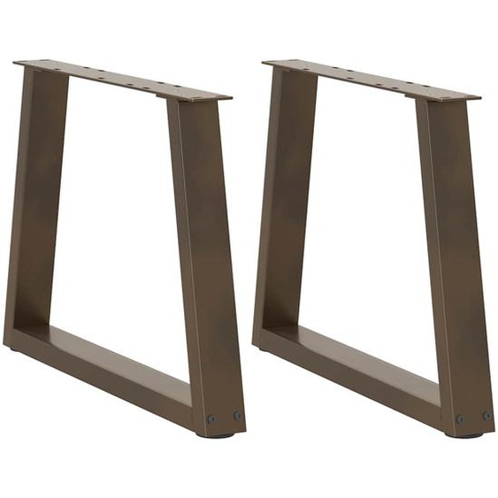 Pieds de table basse en forme de V, 2 pièces, acier naturel, 60 x (42-43,3) cm
