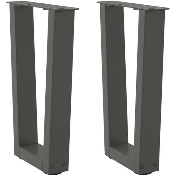 Pieds de table basse en forme de V 2 pièces Anthracite 28 x (42-43,3) cm Acier