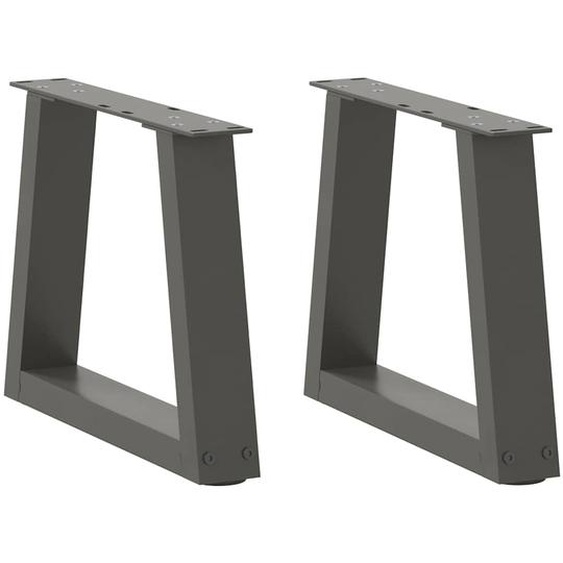 Pieds de table basse en forme de V, 2 pièces, anthracite, 30 x (30-31,3) cm, acier