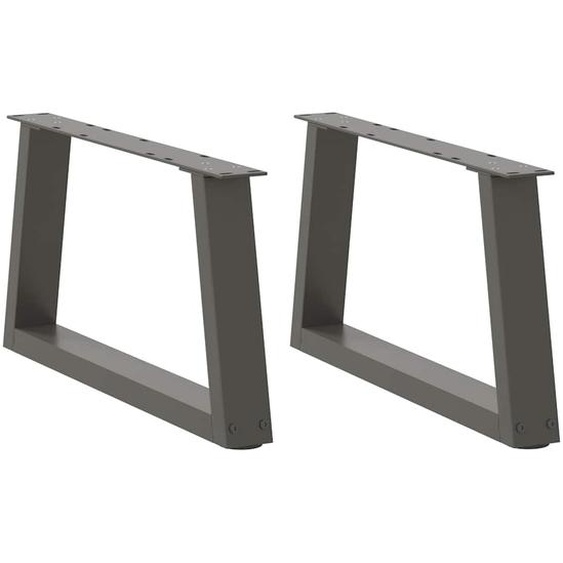 Pieds de table basse en forme de V, 2 pièces, anthracite, 50 x (30-31,3) cm, acier