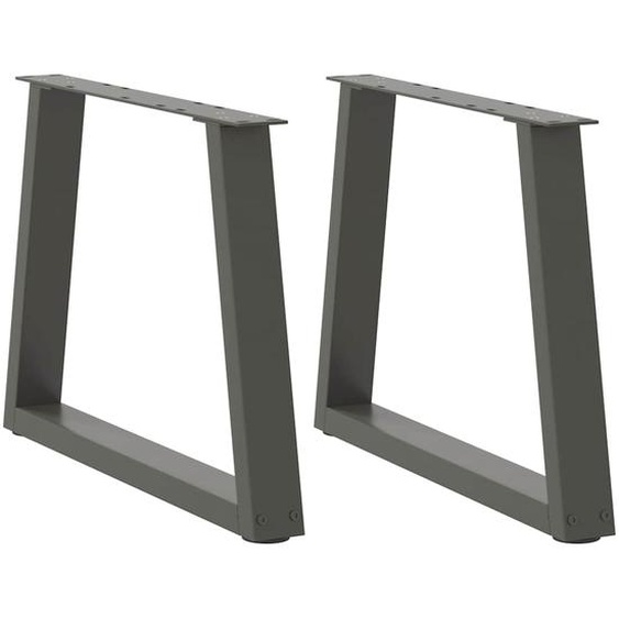 Pieds de table basse en forme de V, 2 pièces, anthracite, 70 x (42-43,3) cm, acier