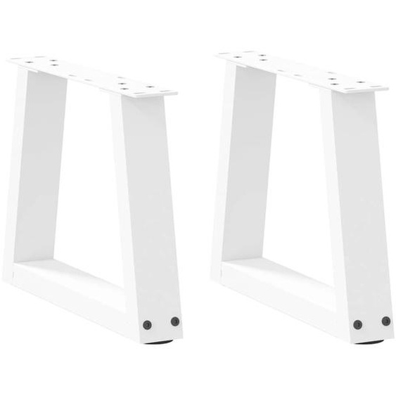 Pieds de table basse en forme de V, 2 pièces, blanc, 30 x (30-31,3) cm, acier
