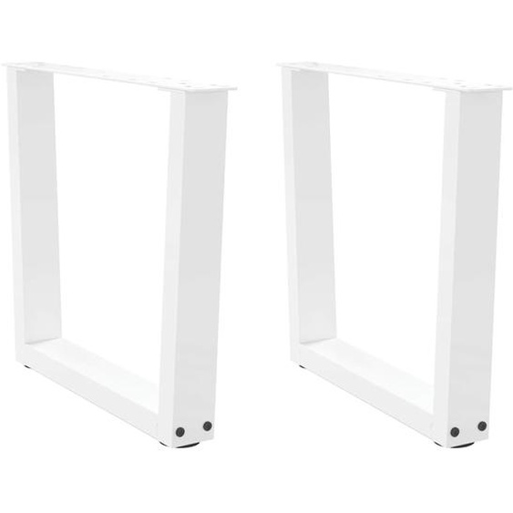 Pieds de table basse en forme de V, 2 pièces, blanc, 50 x (42-43,3) cm, acier