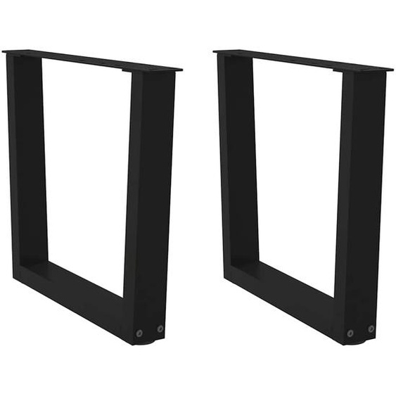 Pieds de table basse en forme de V, 2 pièces, noir, 50 x (42-43,3) cm, acier
