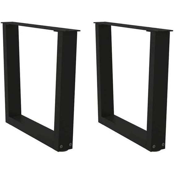 Pieds de table basse en forme de V, 2 pièces, noir, 60 x (42-43,3) cm, acier