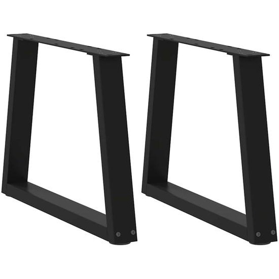 Pieds de table basse en forme de V, 2 pièces, noir, 60 x (42-43,3) cm, acier