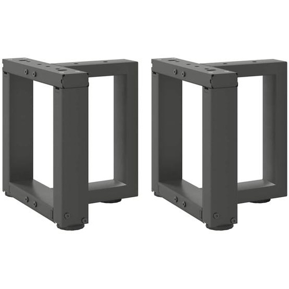 Pieds de table basse en T 2 pièces Anthracite 30x25x(30-31) cm Acier