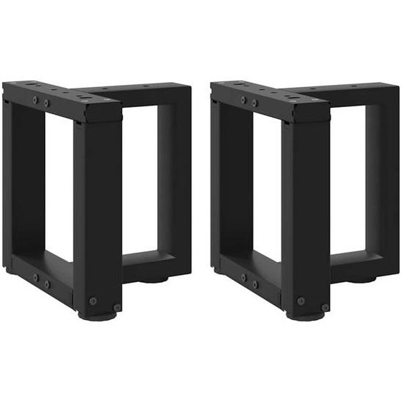 Pieds de table basse en T, 2 pièces, noir, 30 x 25 x (30-31) cm, acier