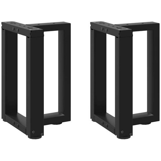 Pieds de table basse en T, 2 pièces, noir, 38 x 25 x (42-43) cm, acier