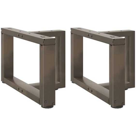 Pieds de table basse en T, 2 pièces, noir, 40 x 25 x (30-31) cm, acier