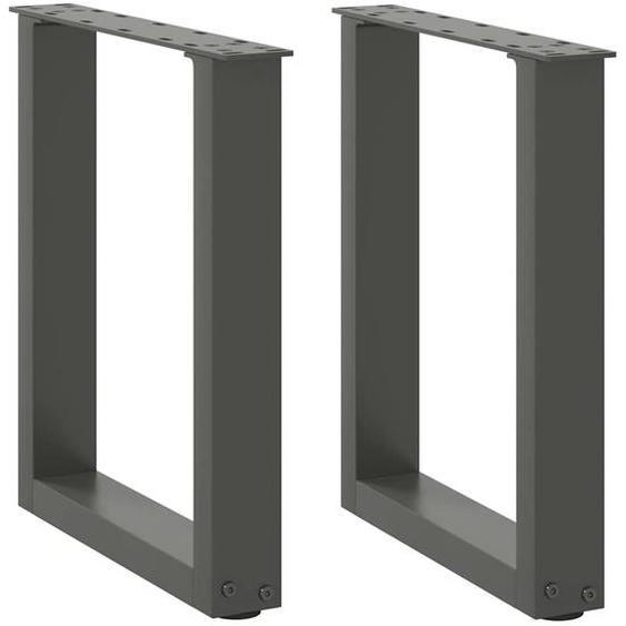 Pieds de table basse en U 2 pièces Anthracite 38 x (42-43) cm Acier