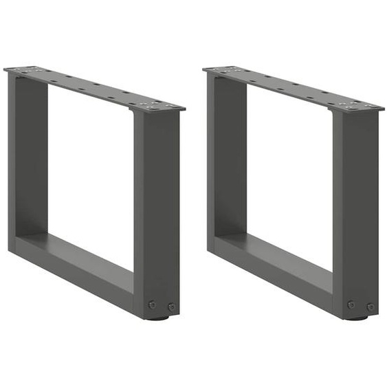 Pieds de table basse en U, 2 pièces, anthracite, 50 x (30-31) cm, acier