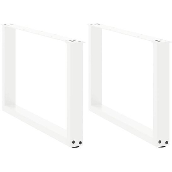 Pieds de table basse en U, 2 pièces, blanc, 70 x (42-43) cm, acier