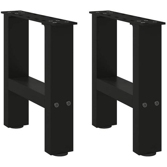 Pieds de table basse Noir 2 pièces 30 x (30-31) cm Acier