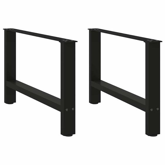 Pieds de table basse Noir 2 pièces 70 x (42-43) cm Acier