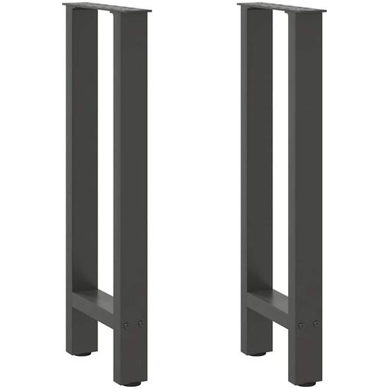 Pieds de table console Anthracite 2 pièces 28 x (72-73) cm Acier