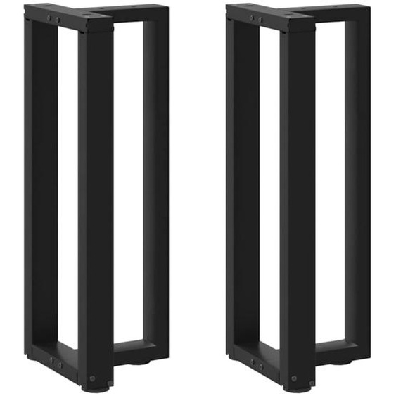Pieds de table console en T, 2 pièces, noir, 25 x 28 x (72-73) cm, acier
