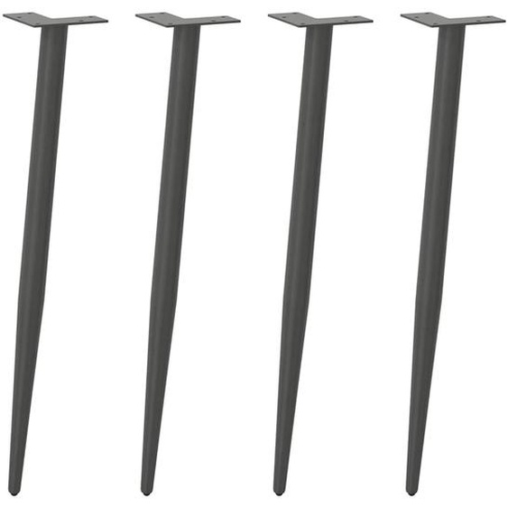 Pieds de table console forme conique 4 pièces Anthracite 72-73 cm Acier
