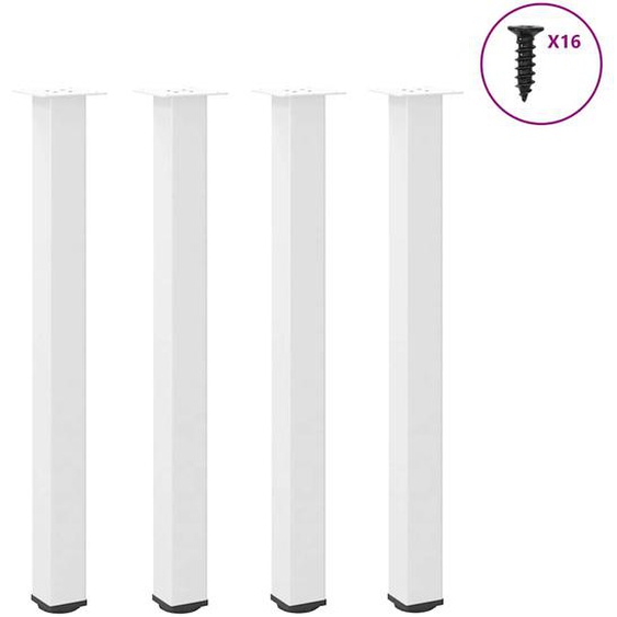Pieds de table de bar 4 pièces Blanc 90-92 cm Acier