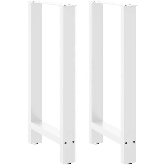 Pieds de table de bar Blanc 2 pièces 50 x (90-91) cm Acier