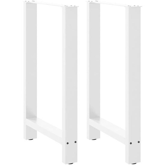 Pieds de table de bar Blanc 2 pièces 60 x (90-91) cm Acier