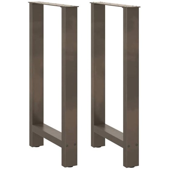Pieds de table de bar en acier naturel, 2 pièces, 50 x 90-91 cm
