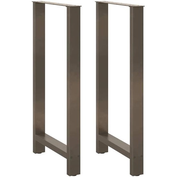 Pieds de table de bar en acier naturel, 2 pièces, 60 x (110-111) cm